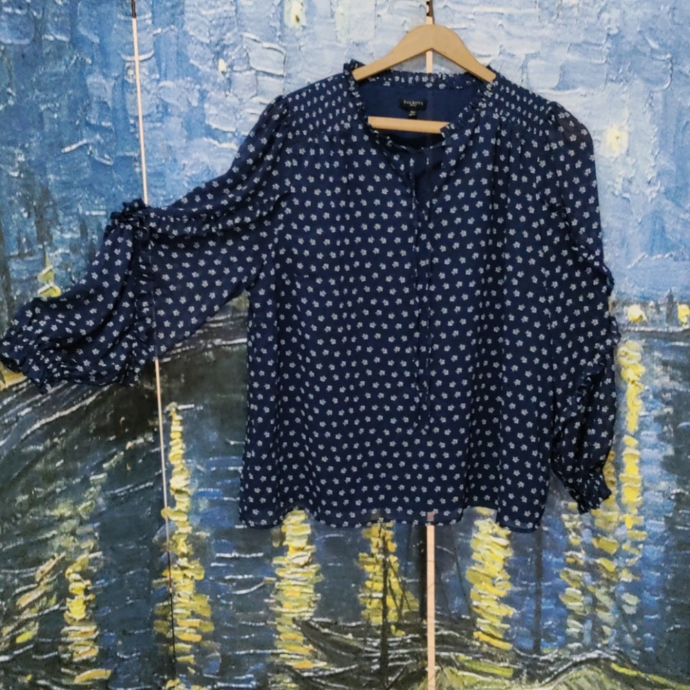 Talbots Ruffle Sleeve XL Petite Blouse